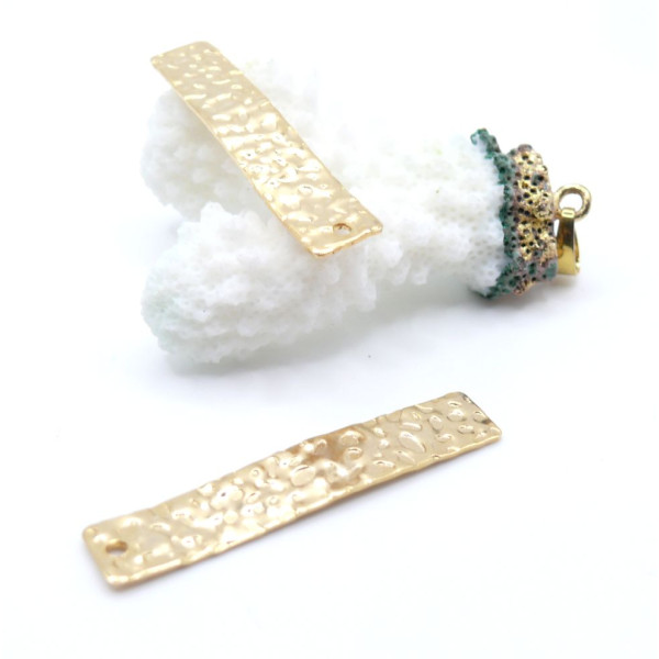 Pendentifs Rectangle Texturés 42 mm – Acier Inoxydable 304 Doré à l’Or Fin 18K