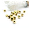 Perles Hématite Forme Polygone 3 × 4 mm, Métallisé Doré 24K