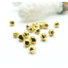 Perles Hématite Forme Polygone 3 × 4 mm, Métallisé Doré 24K