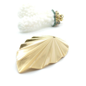 Pendentif Éventail, Forme Art Déco – Acier Inoxydable 304 Doré à l’Or Fin 18K