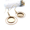 Supports de Boucles d’Oreilles Crochet Cercle pour Cabochon Rond 12mm – Acier Inoxydable Doré