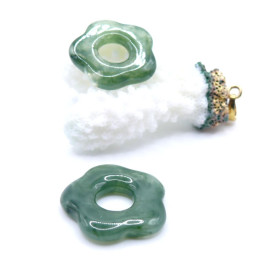 Pendentifs Fleur Résine Acrylique 25mm – Vert