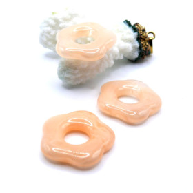 Pendentifs Fleur Résine Acrylique 25mm – Saumon pale