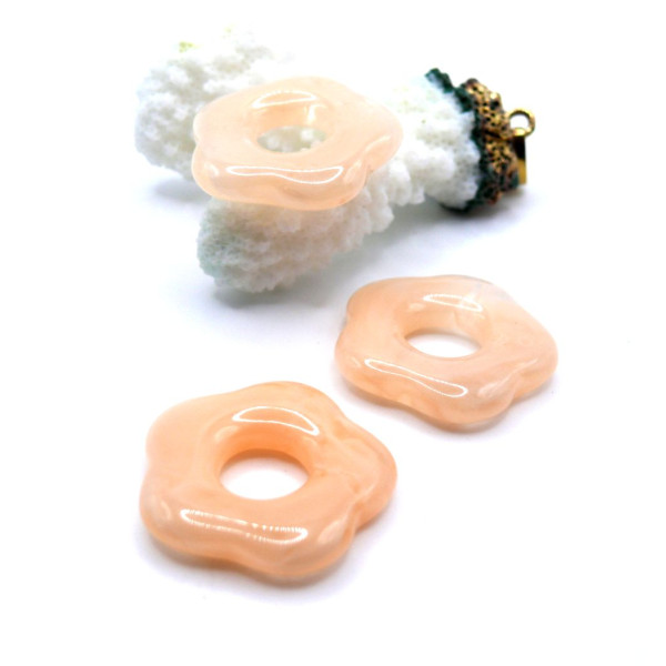 Pendentifs Fleur Résine Acrylique 25mm – Saumon pale