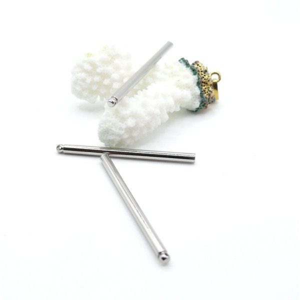 Pendentifs Tige Tube 45 x 3 mm – Acier Inoxydable Argenté