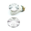 Pendentifs Géométrique Texturée 32 mm – Acier Inoxydable Argenté