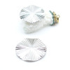 Pendentifs Géométrique Texturée 32 mm – Acier Inoxydable Argenté