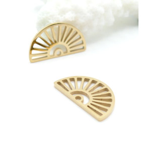 Pendentifs  Éventail 18 mm – Acier Inoxydable 304 Doré à l'or fin 18K, IONIQUE
