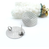 Boucles d’Oreilles Puce Rond Texturé avec Anneau d’Attache 20 mm – Acier Inoxydable 304 Argenté