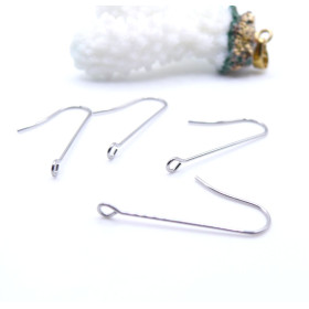 crochets boucles d’oreilles 28 mm – Acier inoxydable 316L – Finition Argenté