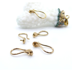 Crochets d’Oreille pour Perles Semi-Percées – Acier Inoxydable 316L Doré à l'or fin 18K