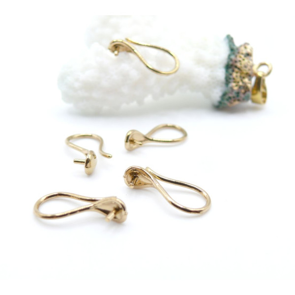 Crochets d’Oreille pour Perles Semi-Percées – Acier Inoxydable 316L Doré à l'or fin 18K