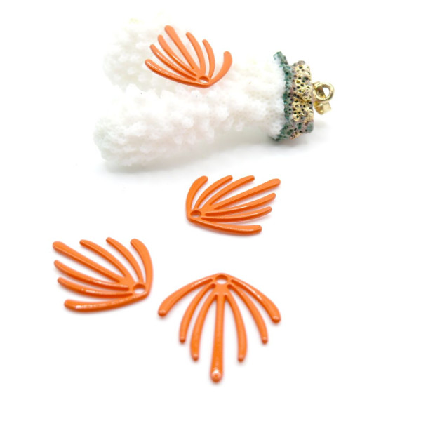Pendentifs Forme Éventail 22 mm – Métal Coloris ORANGE
