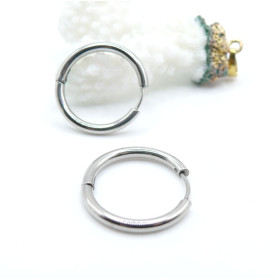 Créoles rondes 25 par 2.5mm – Acier Inoxydable 304 finition Argentée