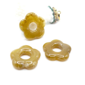 Pendentifs Fleur Résine Acrylique 25mm – Vert Olive