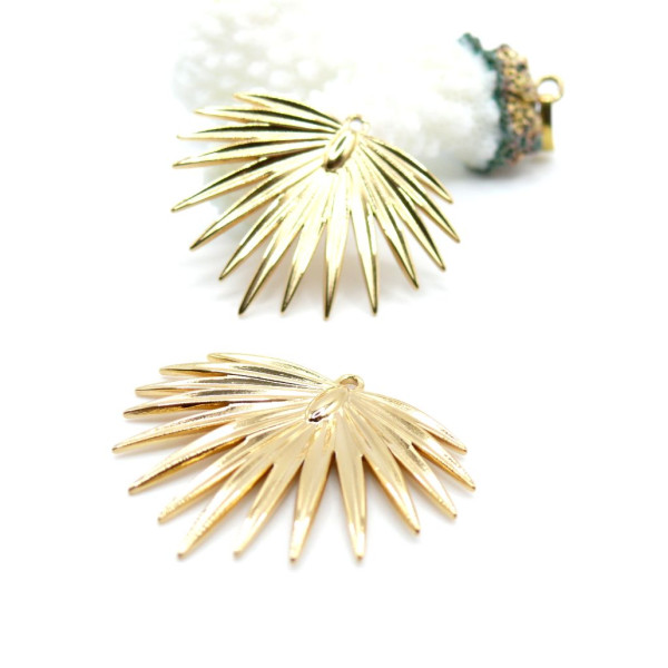 Pendentif  Éventail 29 mm,  Acier Inoxydable 304 Doré  IONIQUE