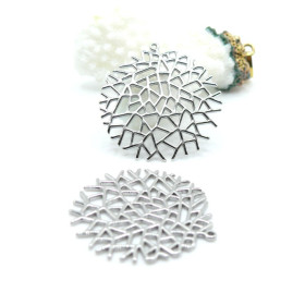 Pendentif Branche, Arbre, Géométrique 30 mm – Acier Inoxydable 304 Argenté