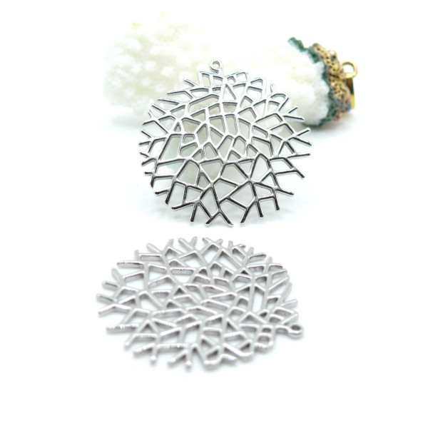 Pendentif Branche, Arbre, Géométrique 30 mm – Acier Inoxydable 304 Argenté