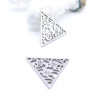 Pendentifs Triangle avec Fleurs 20 mm – Acier Inoxydable 304 Argenté