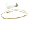 Bracelet Réglable maille gourmette et bille – Acier Inoxydable 304 Doré