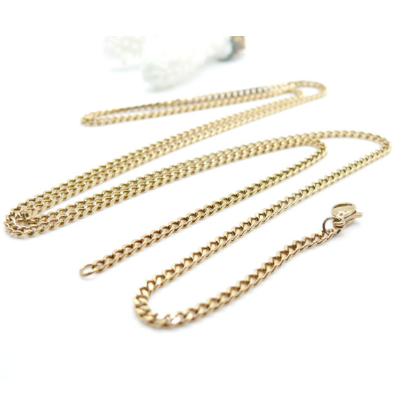 Sautoir 75cm, maille Gourmette 3.5mm – Acier Inoxydable 304 Doré, placage IONIQUE