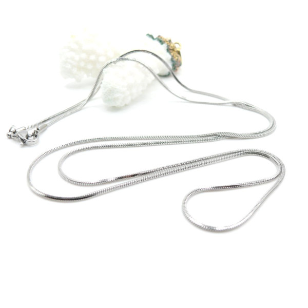 Sautoir 70cm Maille Serpent Cube 1.2mm – Acier Inoxydable 304 Argenté