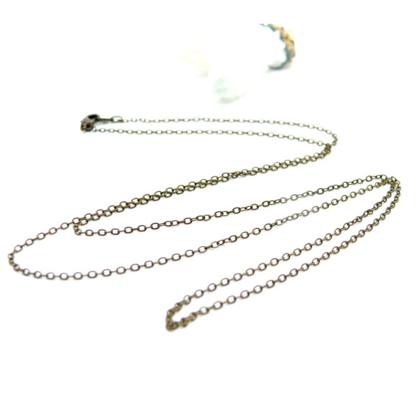 Colliers Sautoirs 66cm Chaîne maille 1.5 par 2mm, Laiton finition Bronze