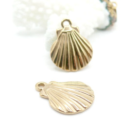 Pendentif Coquille Saint Jacques 20 mm – Acier Inoxydable 304 Doré, IONIQUE