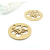 Pendentifs Fleur d'Hibiscus dans cercle 15 mm – Acier Inoxydable 304 Doré
