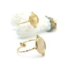 Support de Bague Ovale ARTY 10x8 mm – Anneau Double – Acier Inoxydable 304 Doré à l’or fin 18K Ionique