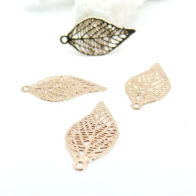 Estampes Pendentifs Filigrane Feuille 19 mm – Laiton Doré