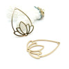 Connecteurs Fleur de lotus dans Goutte 35mm – Acier Inoxydable  Doré à l'or fin 18K, IONIQUE