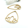 Connecteurs Fleur de lotus dans Goutte 35mm – Acier Inoxydable  Doré à l'or fin 18K, IONIQUE