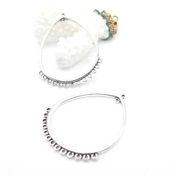Pendentifs Multiconnecteurs Chandeliers Goutte Métal Argent Antique