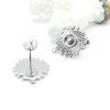 Boucles d’oreilles Puce Soleil avec anneau d'attache et embouts – Acier Inoxydable 304 – Finition Argenté
