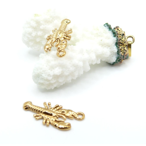 Pendentif Homard 25 mm – Acier Inoxydable 304 Doré à l’or fin 18K, PVD