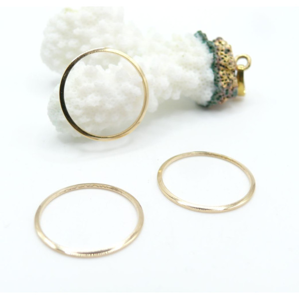 Pendentifs Connecteurs Cercle 20mm – Acier Inoxydable Doré 24K