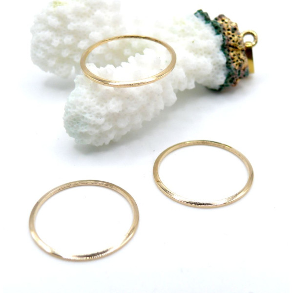 Pendentifs Connecteurs Cercle 20mm – Acier Inoxydable Doré 24K