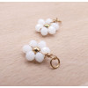 Pendentifs avec anneau Fleur avec Perles Blanche – Acier Inoxydable Doré IONIQUE