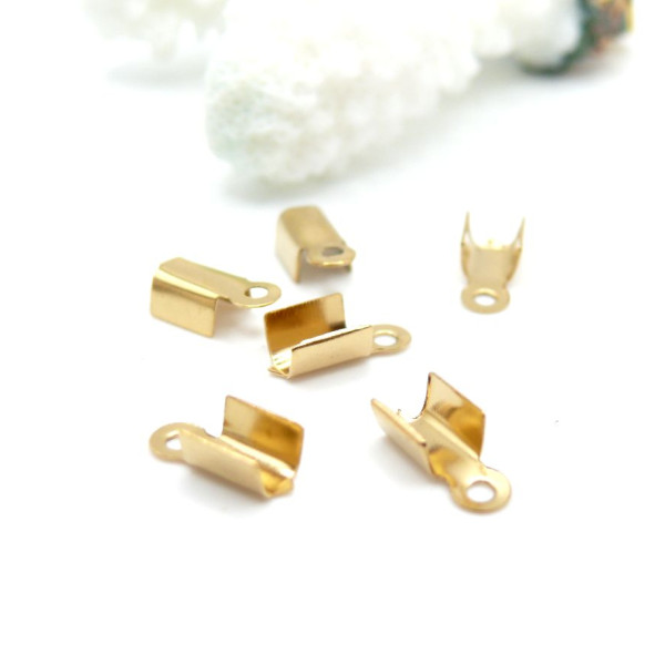 Embouts à Sertir Pliables 10 mm – Acier Inoxydable 304 Doré Ionique