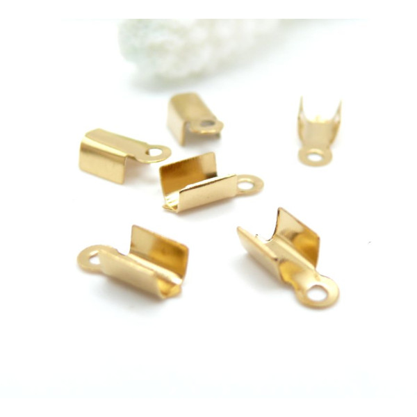 Embouts à Sertir Pliables 10 mm – Acier Inoxydable 304 Doré Ionique