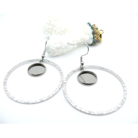 Supports de Boucles d'oreille 12mm – Crochet Cercle Acier Inox 304 Argenté
