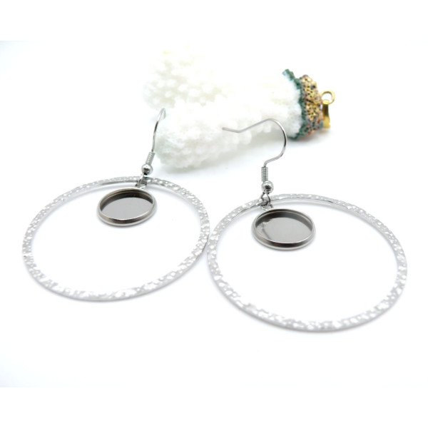 Supports de Boucles d'oreille 12mm – Crochet Cercle Acier Inox 304 Argenté