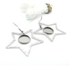Supports de boucles d’oreilles 12 mm avec crochet et étoile – Acier Inoxydable 304 finition Argentée