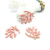 Pendentifs Branche de Corail 20 x 15 mm – Résine Émaillée ROSE, Laiton Doré