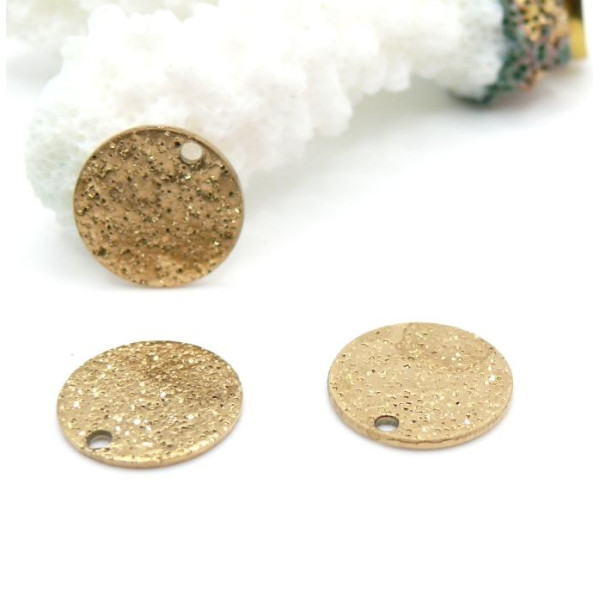 Pendentifs Médaille Stardust 8mm – Acier Inoxydable 304 Doré Placage IONIQUE