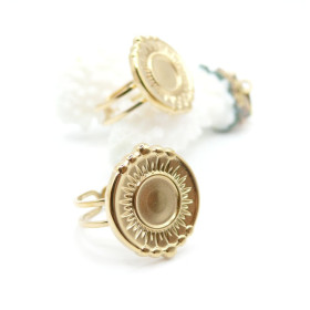 Support de Bague ARTY Anneau Double 8mm – Acier Inoxydable 304 Doré à l'or fin 18K