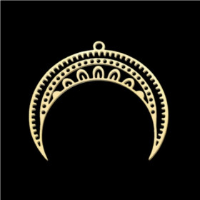 Pendentif Lune Galaxie Croissant 34mm – Acier Inoxydable Doré