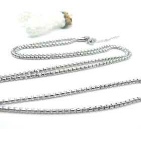 Sautoir 80 cm maille Vénitienne 2.5mm – Acier Inoxydable 304 Argenté