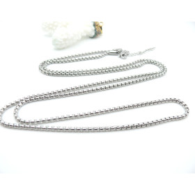 Sautoir 80 cm maille Vénitienne 2.5mm – Acier Inoxydable 304 Argenté